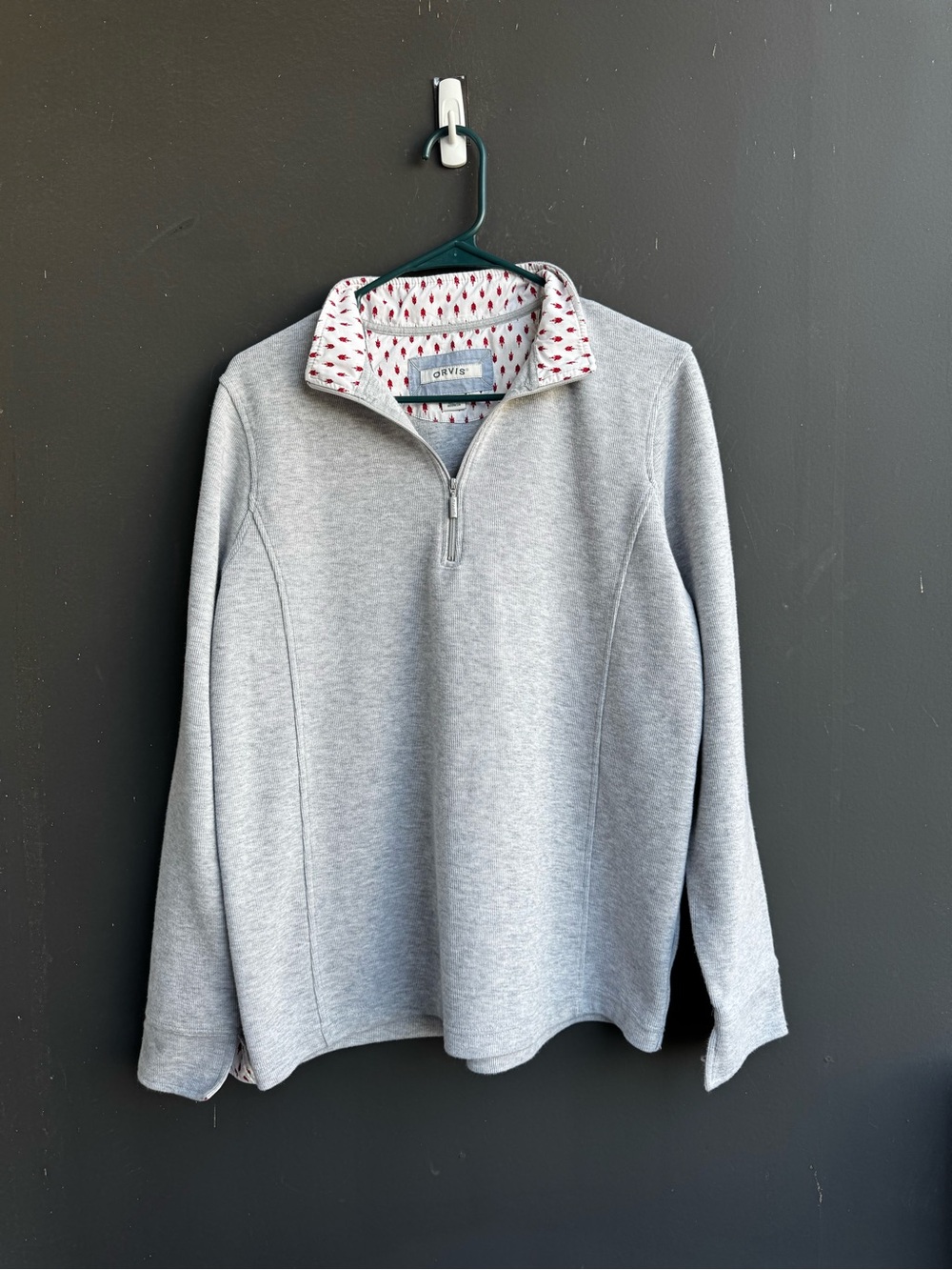 Orvis women's quarter-zip pullover sweatshirt in heather gray